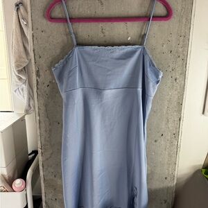 Urban Outfitters Blue Lace-Trimmed Slip Dress